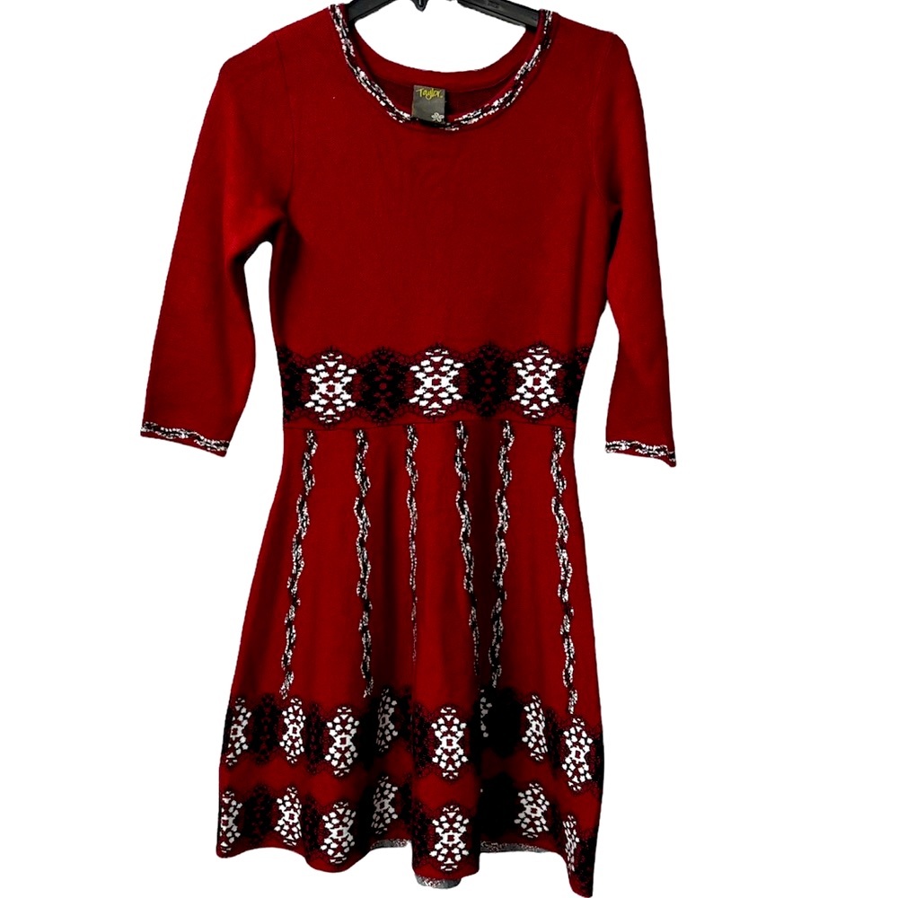 Taylor women’s‎ knit holiday sweater dress size M